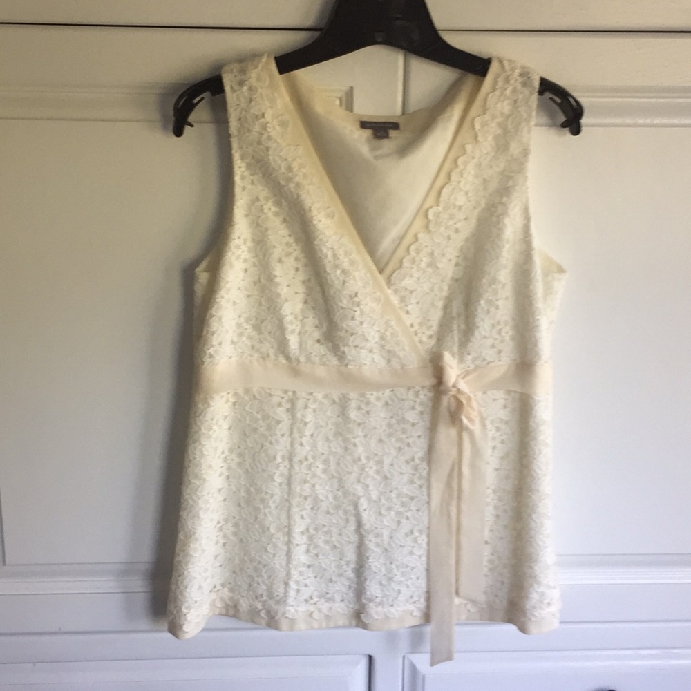 Ann Taylor Cream Lace Top
